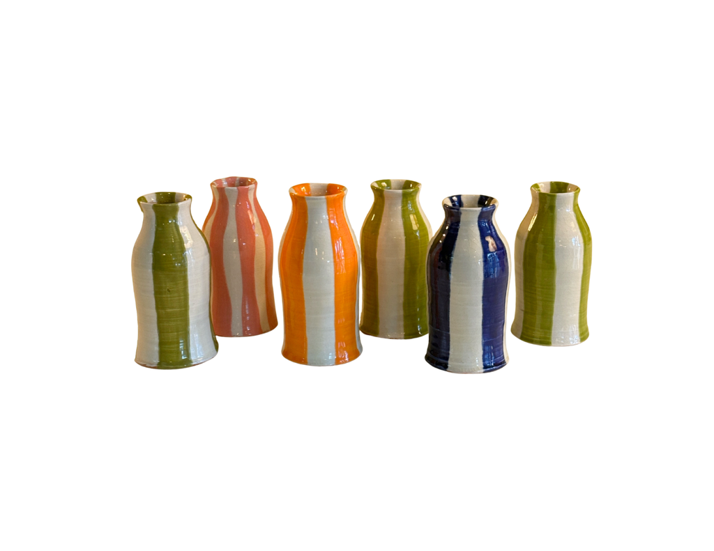 JULIE TERESTMAN STRIPED BOTTLE VASE