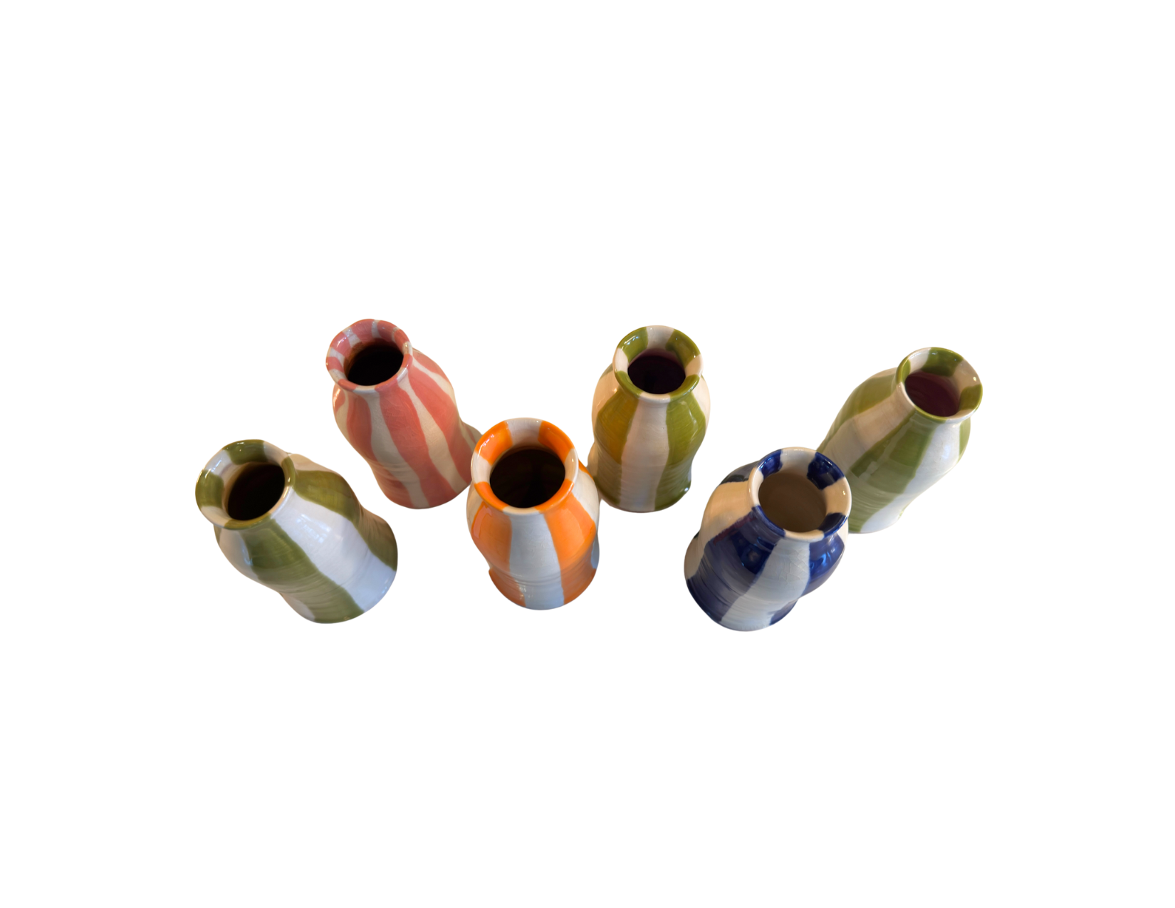 JULIE TERESTMAN STRIPED BOTTLE VASE