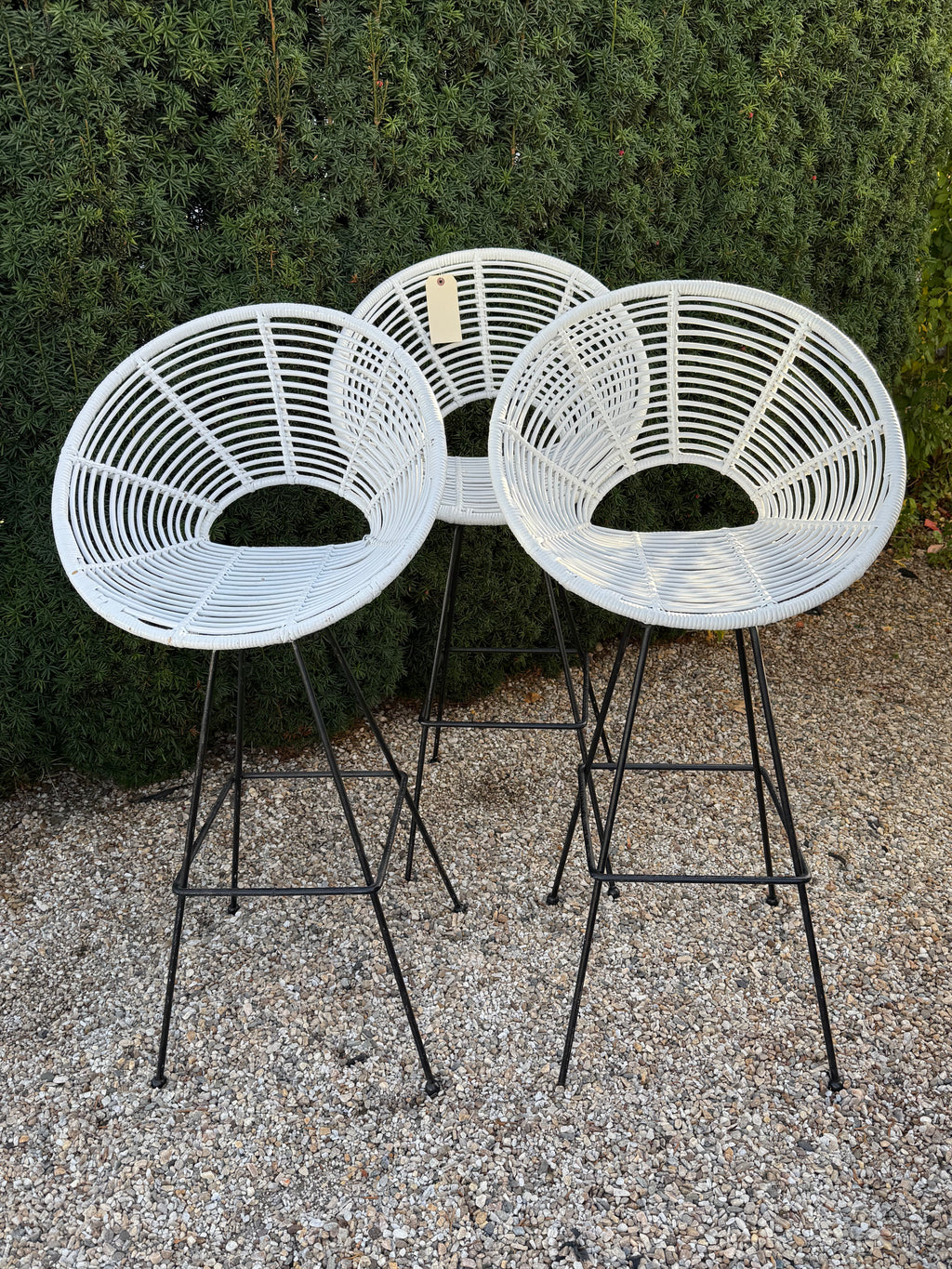 ITALIAN SWIVEL STOOLS SET OF THREE