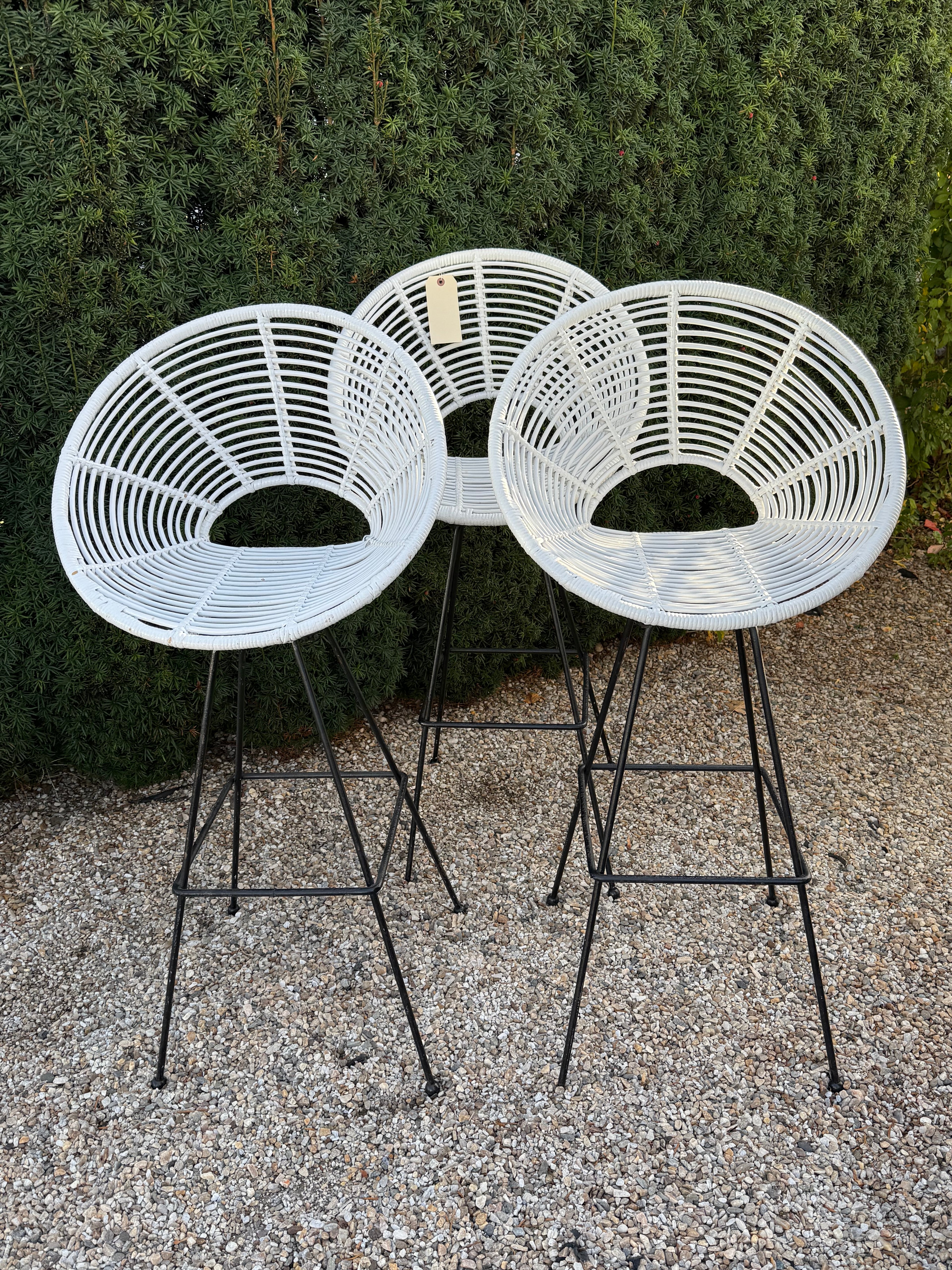ITALIAN SWIVEL STOOLS SET OF THREE