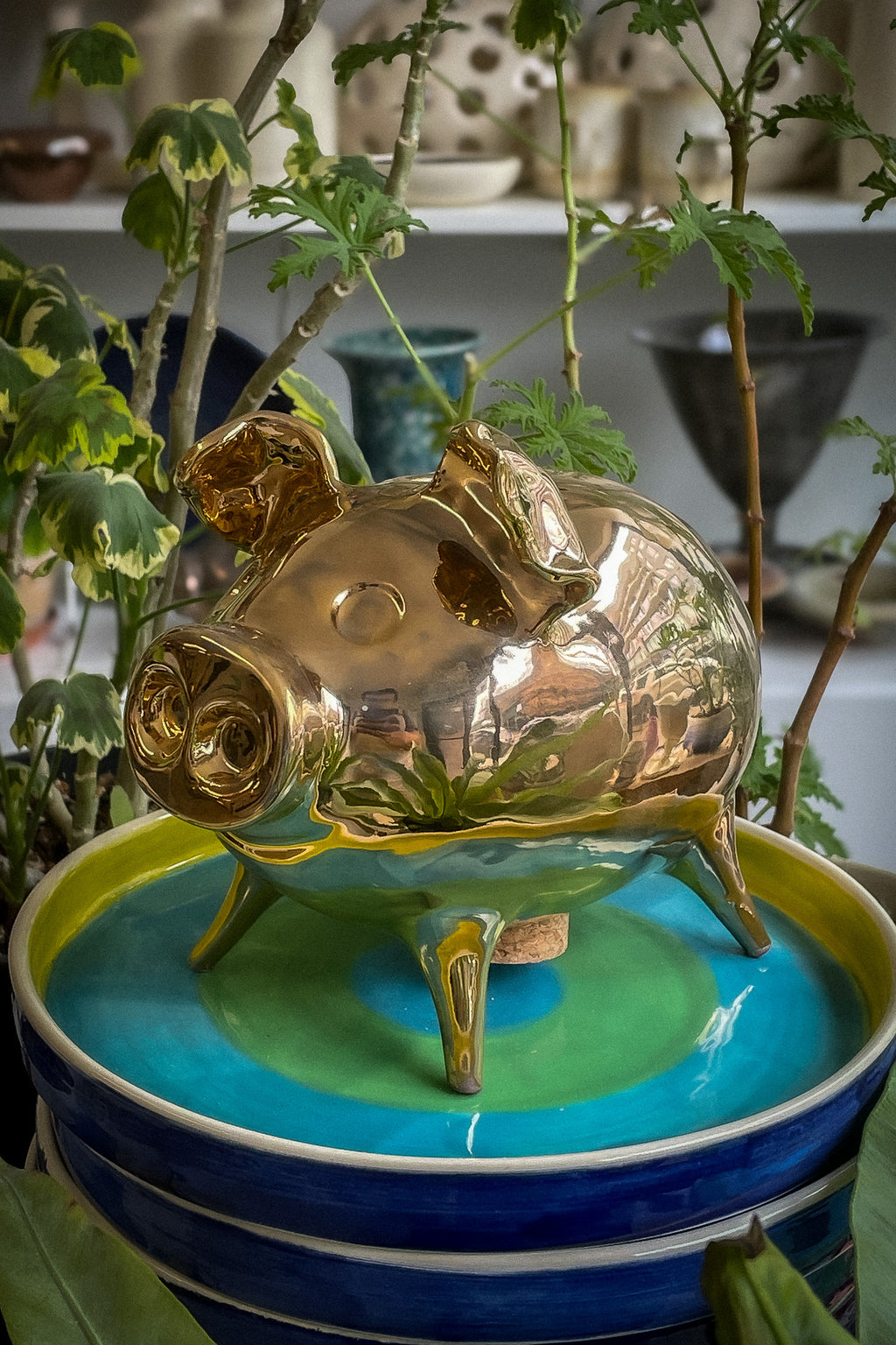 George Washington Piggy Bank - Gold Luster