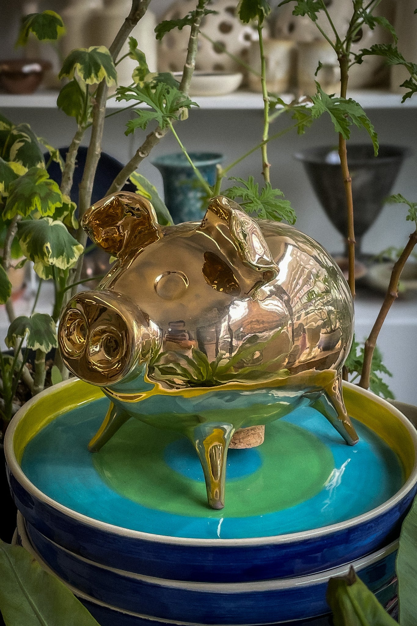 George Washington Piggy Bank - Gold Luster