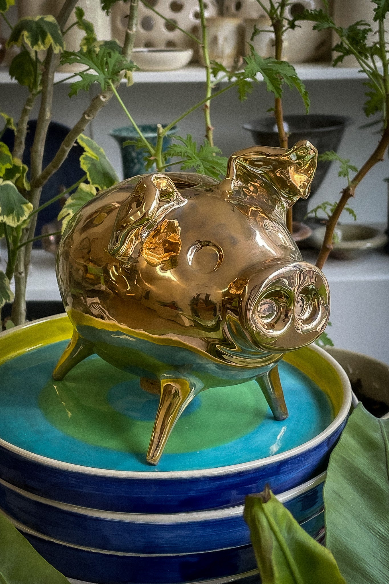 George Washington Piggy Bank - Gold Luster