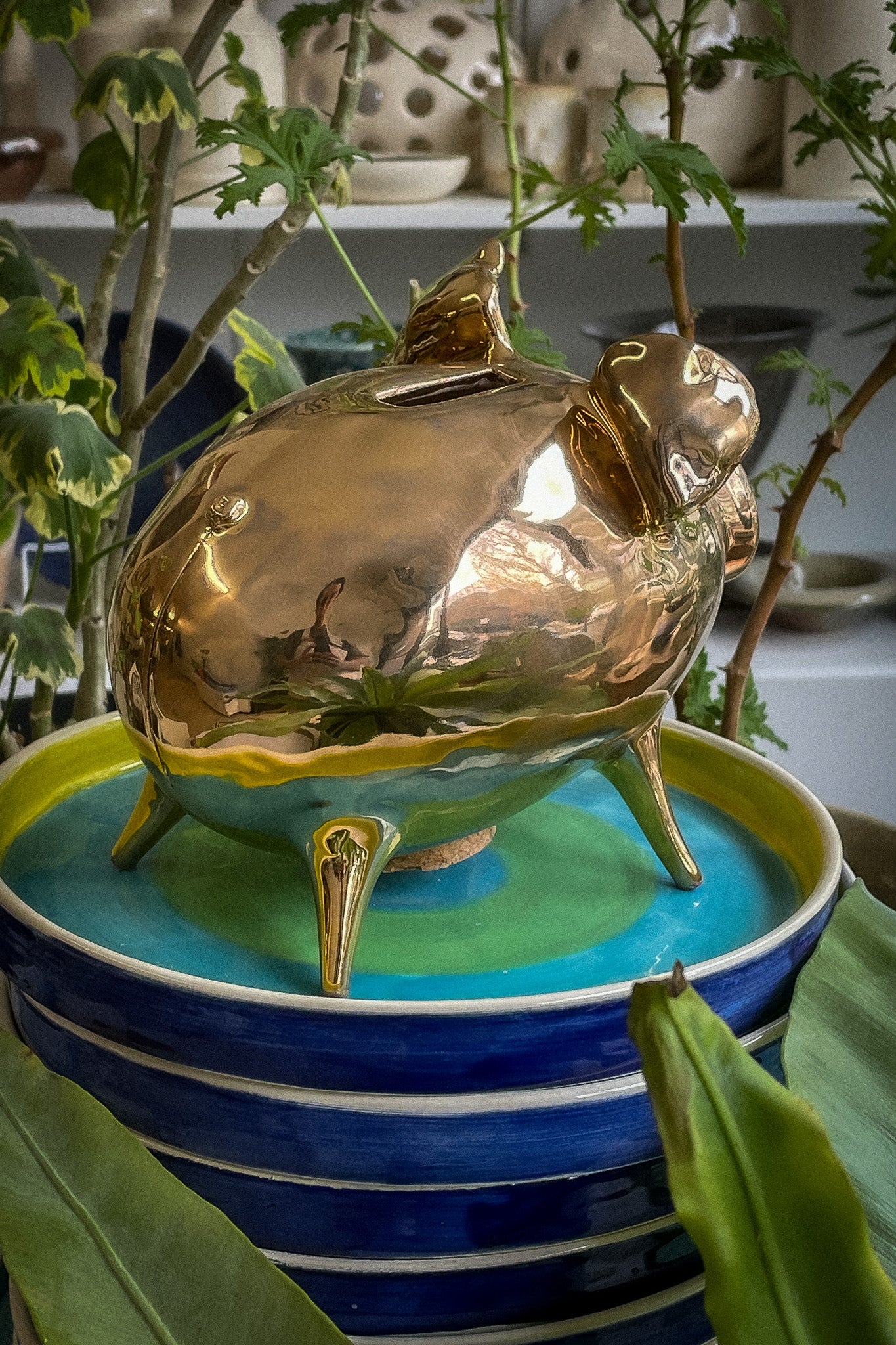 George Washington Piggy Bank - Gold Luster