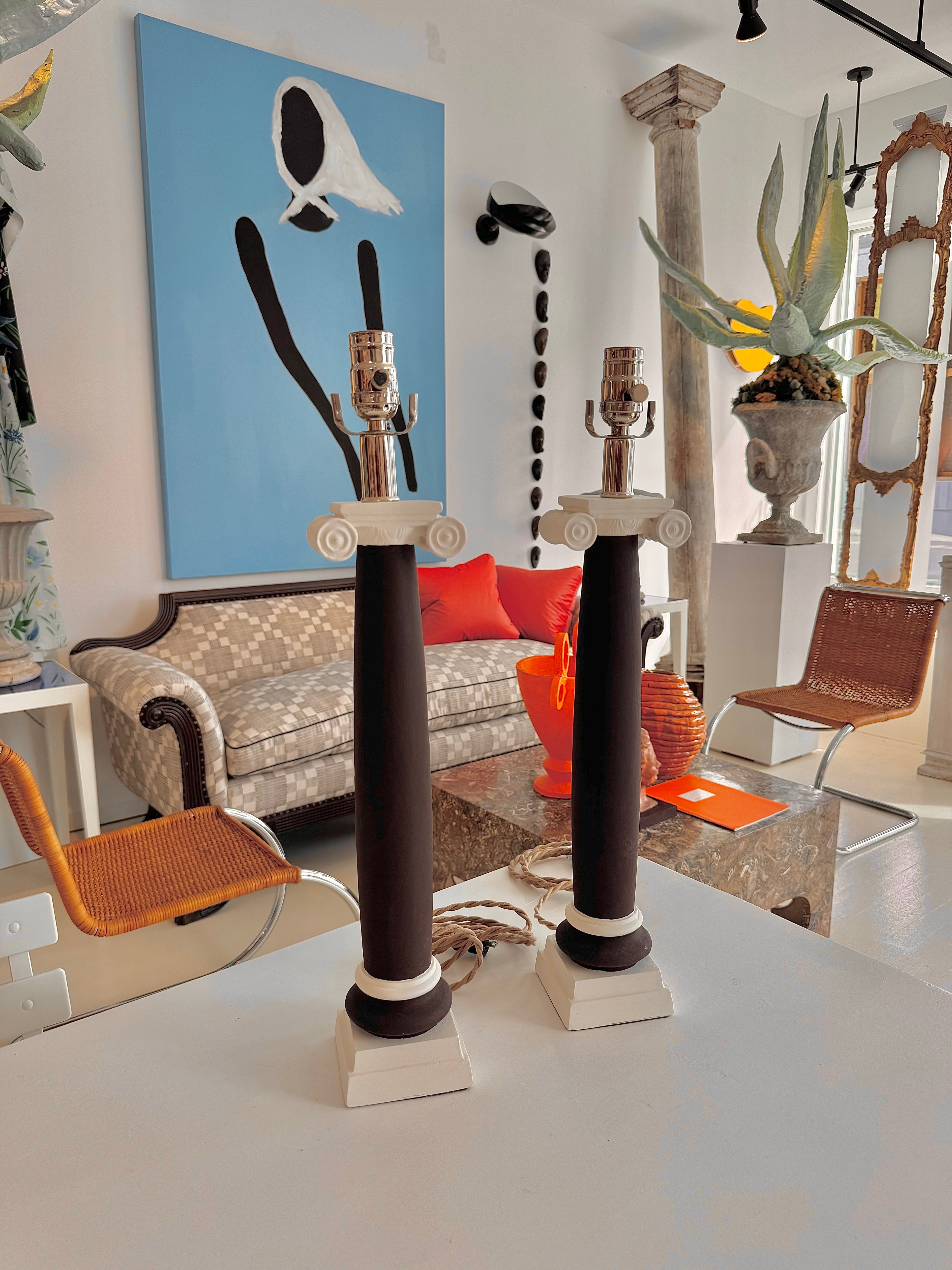 “New Order” Plaster Column Lamps