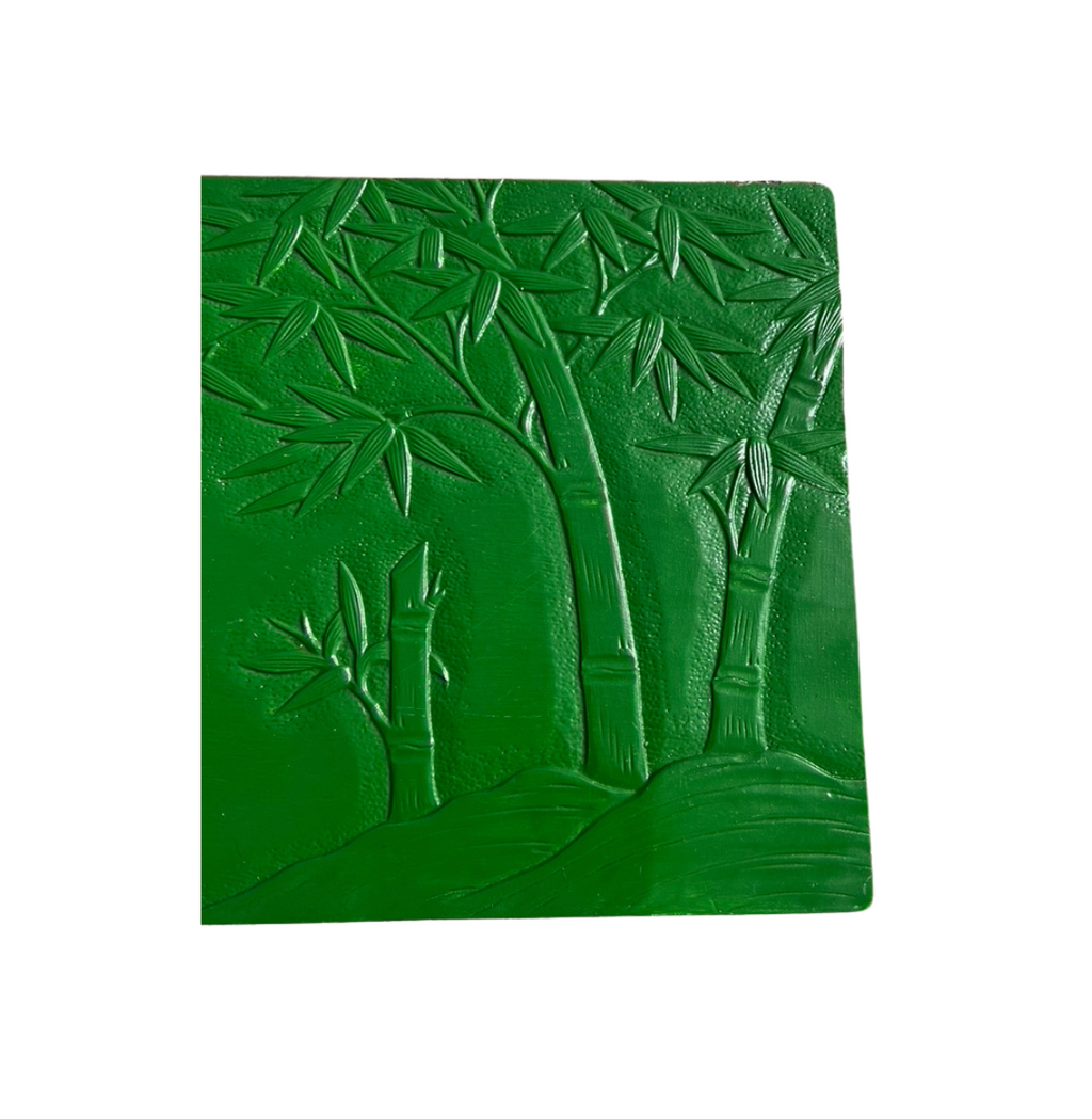 Pair of Green Bamboo Carved Side Table