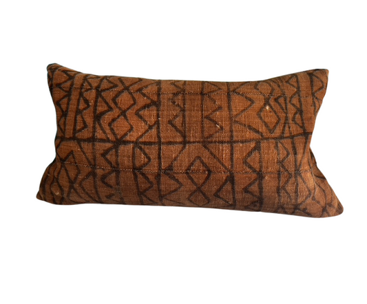 African Mud Cloth Oblong Pillow