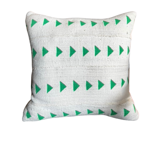 African Green Triangle Pillow