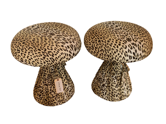 PM Mushroom Stool in Pierre Frey Panthere Fabric