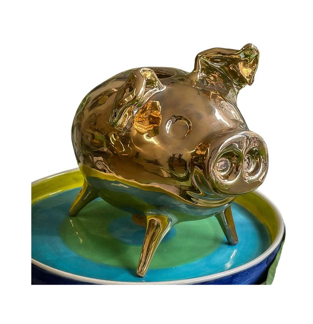 George Washington Piggy Bank - Gold Luster